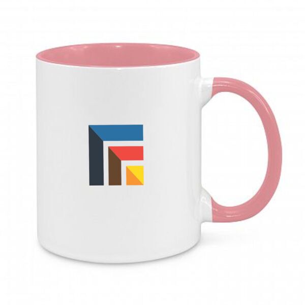 Two-Tone Pink & White Ceramic 11 Oz Mug – Perfect Gift or Everyday Cup Thumbnail